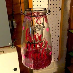 Love never fails candle lantern